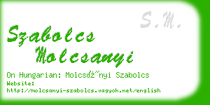 szabolcs molcsanyi business card